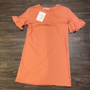Orange shirt dress